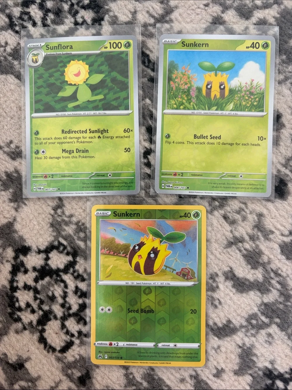 Sunkern & Sunflora Evolution Lot 3 Cards | Reverse Holo | ✨5/$25✨